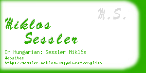 miklos sessler business card